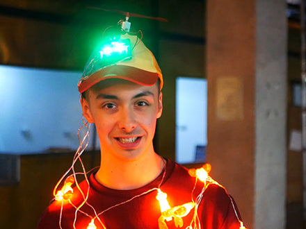Wearable Robotic Propeller Hat with Programmable Lights